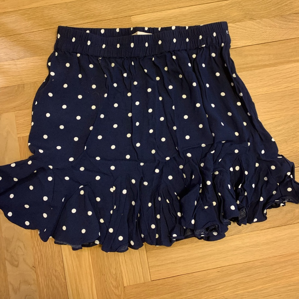 Loft Navy Polkadot Skirt, M